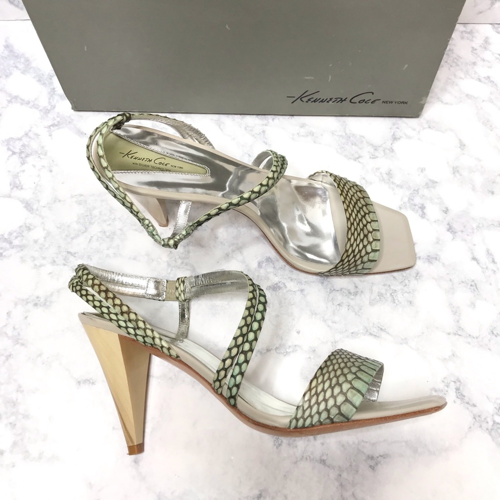 Kenneth Cole Pistachio Square Python Genuine Leat… - image 1